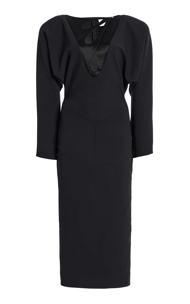 Exclusive Cutout Crepe Midi Dress