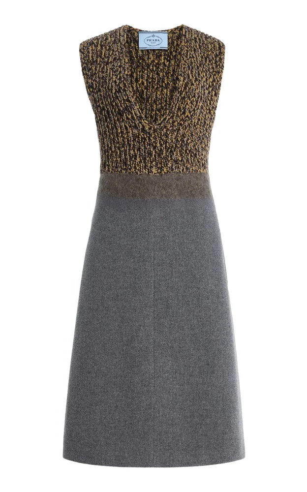 Knit and Wool Midi Dress