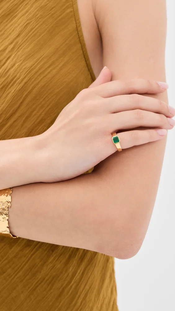 Emerald Pinky Signet Ring