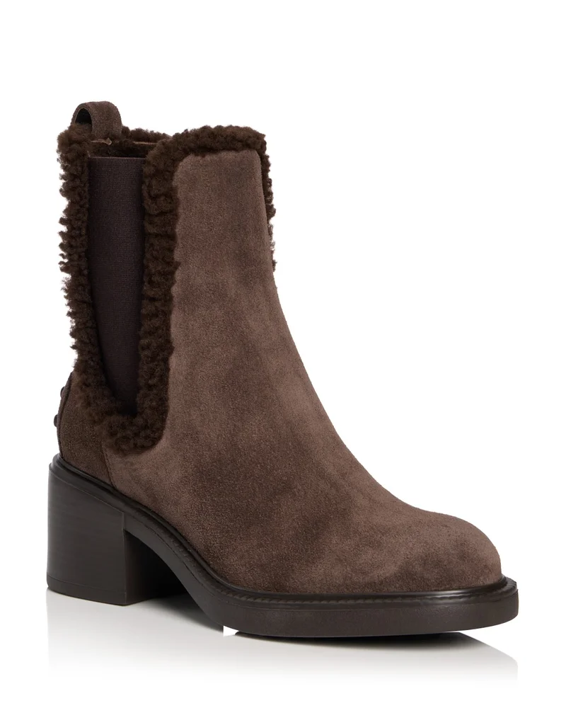 Shearling Trimmed Ankle Boots