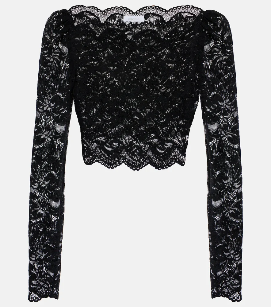 Floral lace crop top