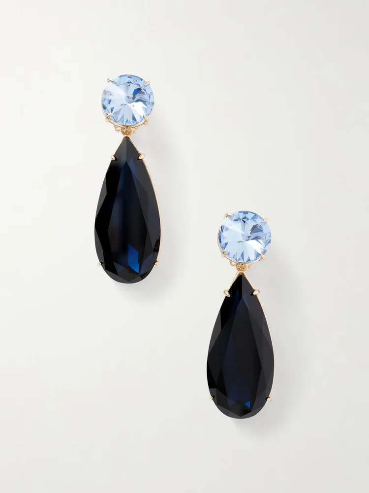 Gold-tone crystal earrings