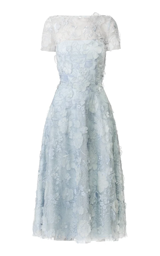 Floral Lace Cocktail Midi Dress