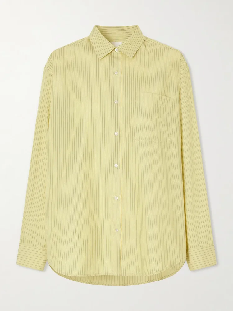 Yoshi striped cotton and Lyocell-blend poplin shirt