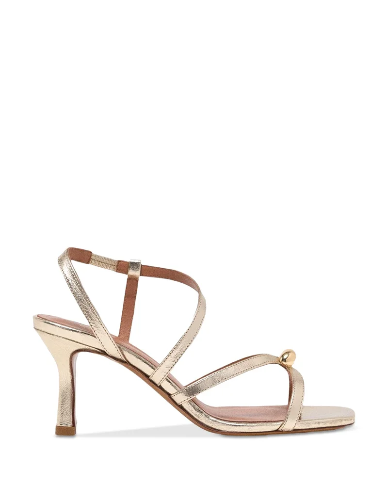 Metallic Leather Multi Strap Sandals