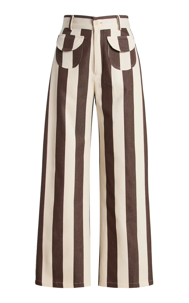 Exclusive Parasol Cotton Straight-Leg Pants