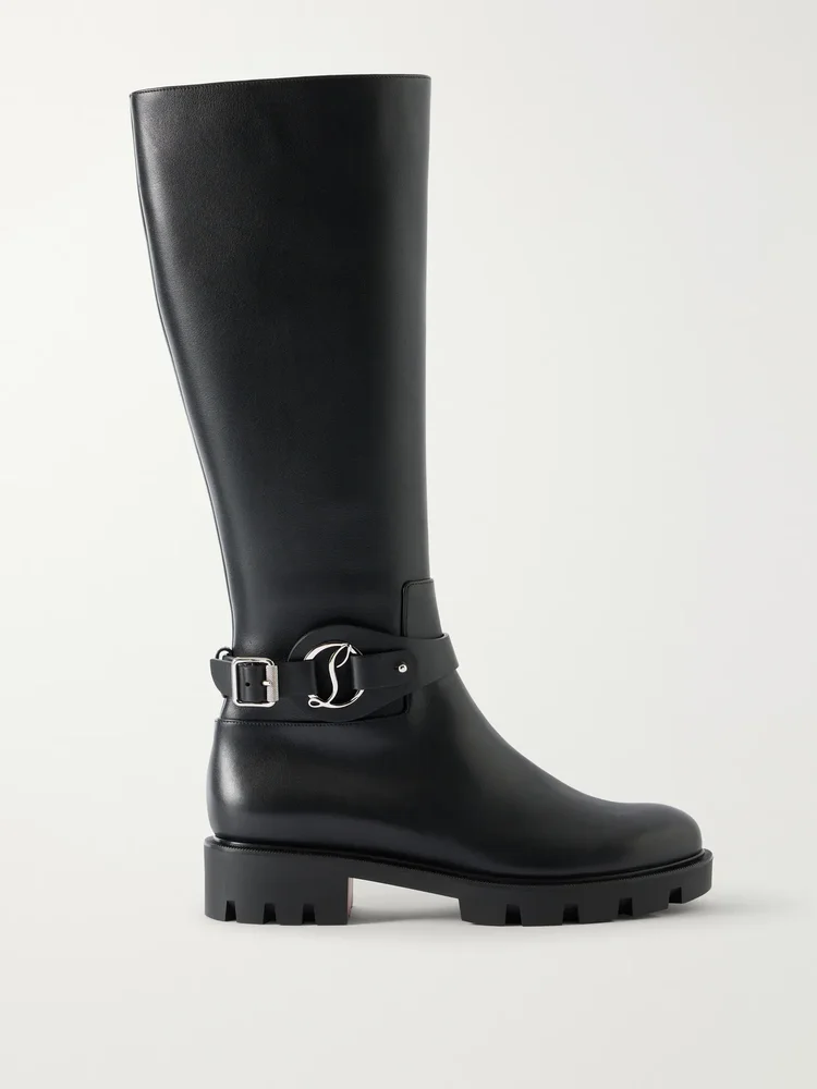 Dianouchette Lug buckled leather knee boots
