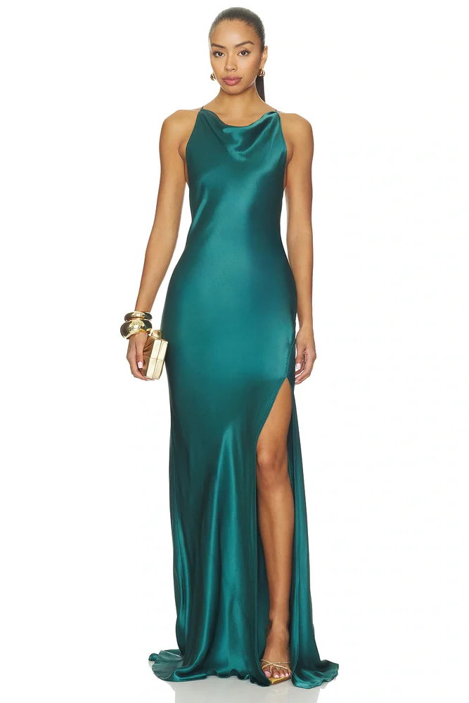 Satin Halter Gown