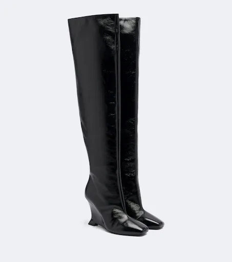 Leather over-the-knee boots