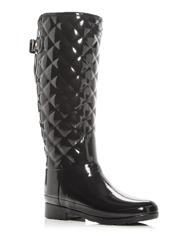 Refined Gloss Quilted Rain Boots