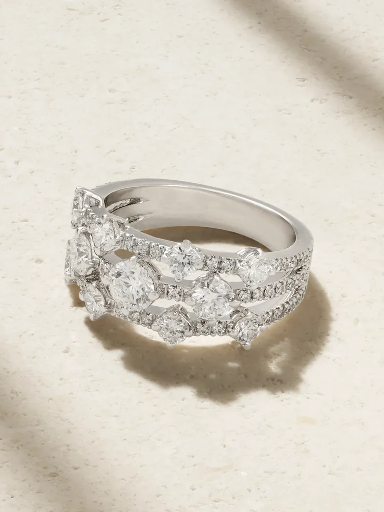Arpeggia 18-karat white gold diamond ring