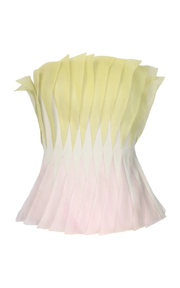 Exclusive Marlon Pleated Silk-Blend Organza Top
