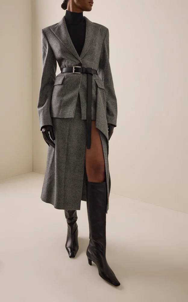 Car Wash Wool-Cashmere Midi Skirt