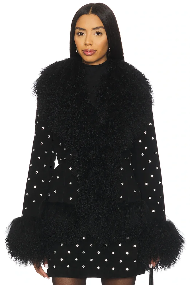 Dorothy Diamante Suede Coat