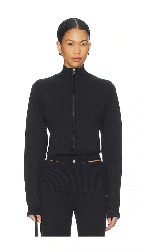 Wool Cashmere Zip Up Mock Neck Sweater SKIMS