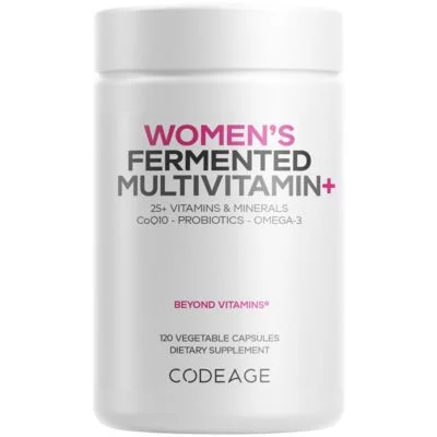 Women s Daily Multivitamin, 25+ Vitamins & Minerals, Fermented, Organic Whole Foods, Probiotics Supplement