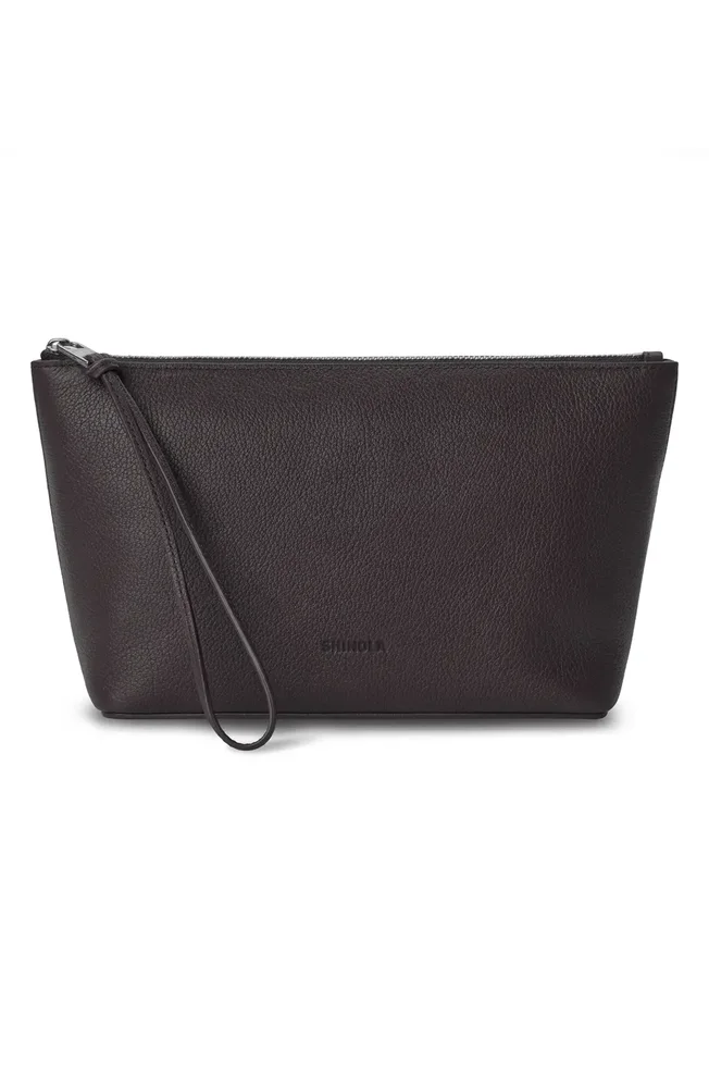 Small Zip Pebbled Leather Cosmetic Case
