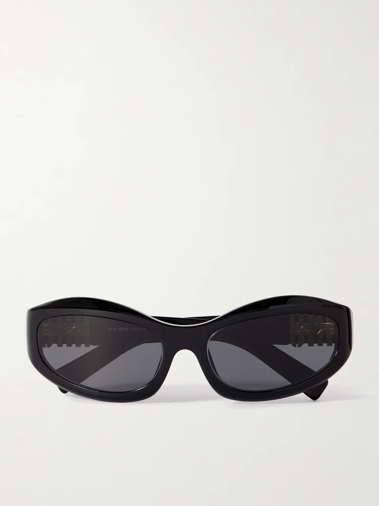 Miu Miu Glimpse D-Frame Acetate Sunglasses in Black