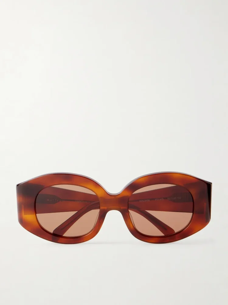 Eclipse round-frame tortoiseshell acetate sunglasses