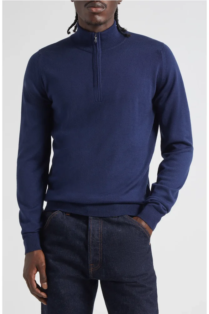 Tapton Half Zip Merino Wool Sweater