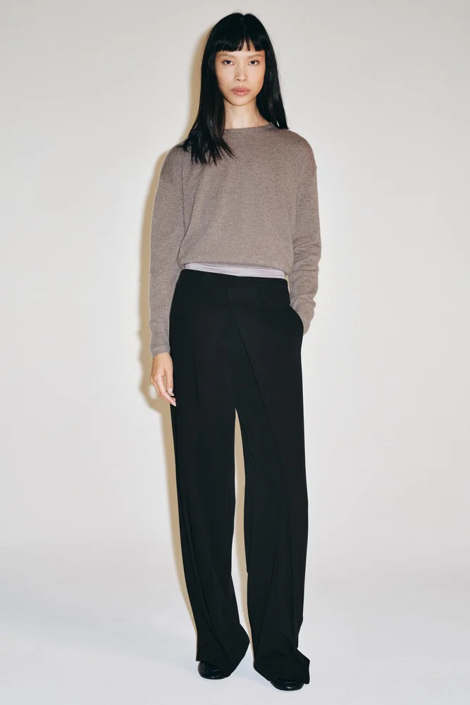 Front Pleat Pants ZW Collection, Black