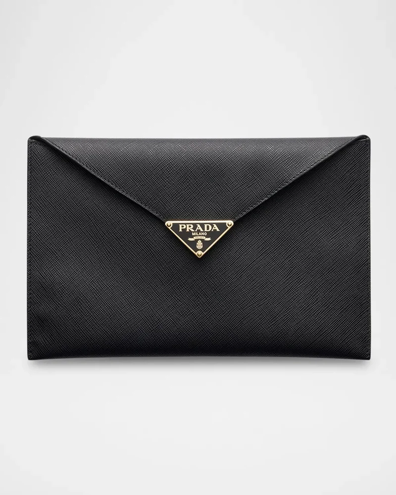Saffiano Leather Envelope Clutch