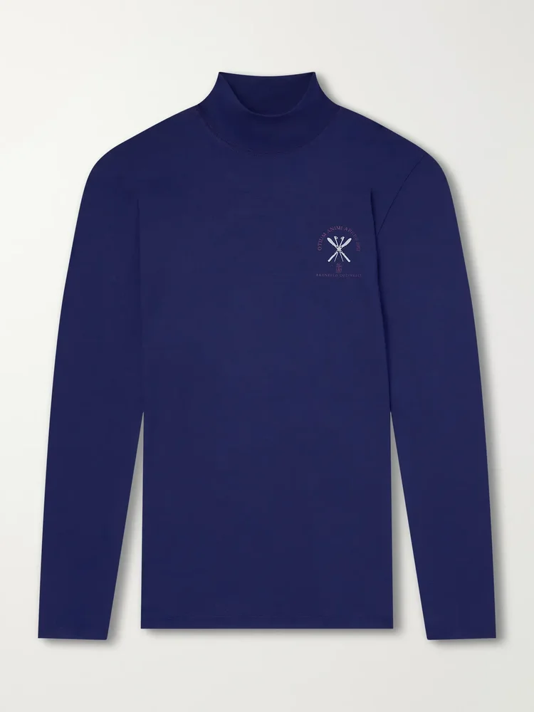 Logo-Embroidered Silk-Blend Ski Base Layer