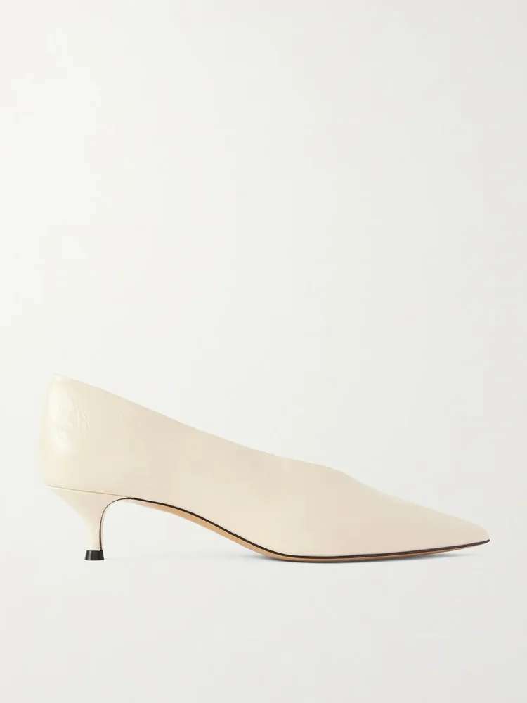 Babouche 40 crinkled-leather pumps