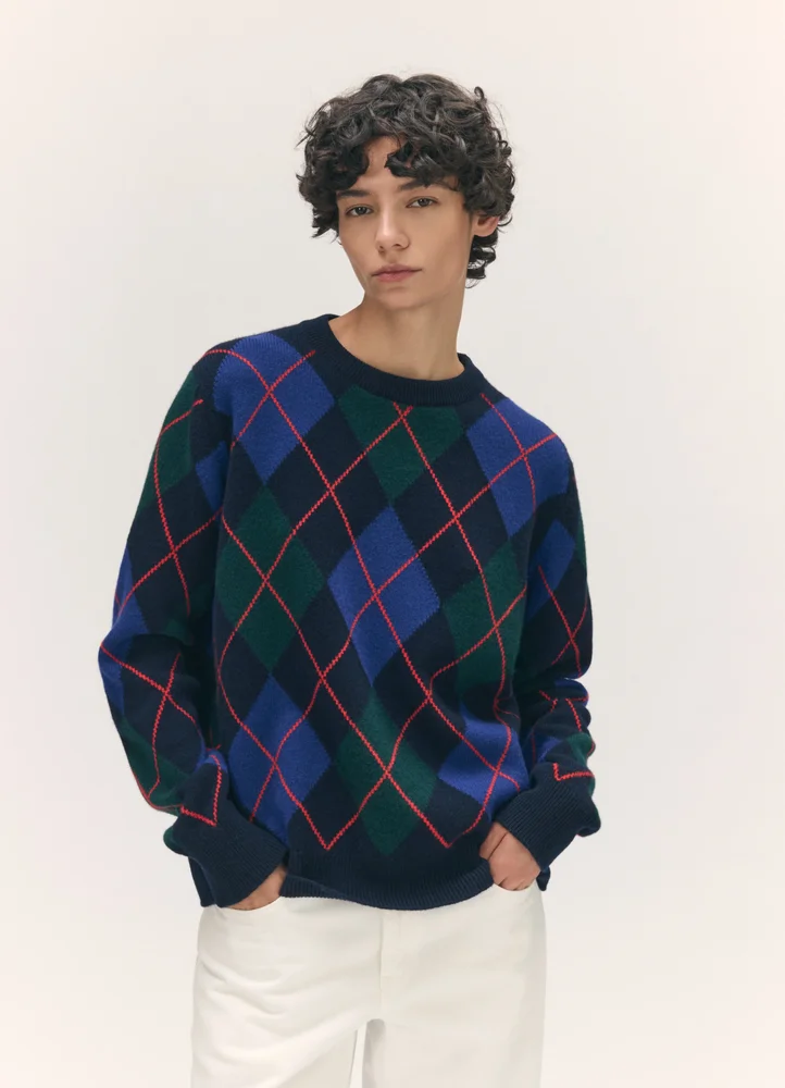 Ava Argyle Crewneck