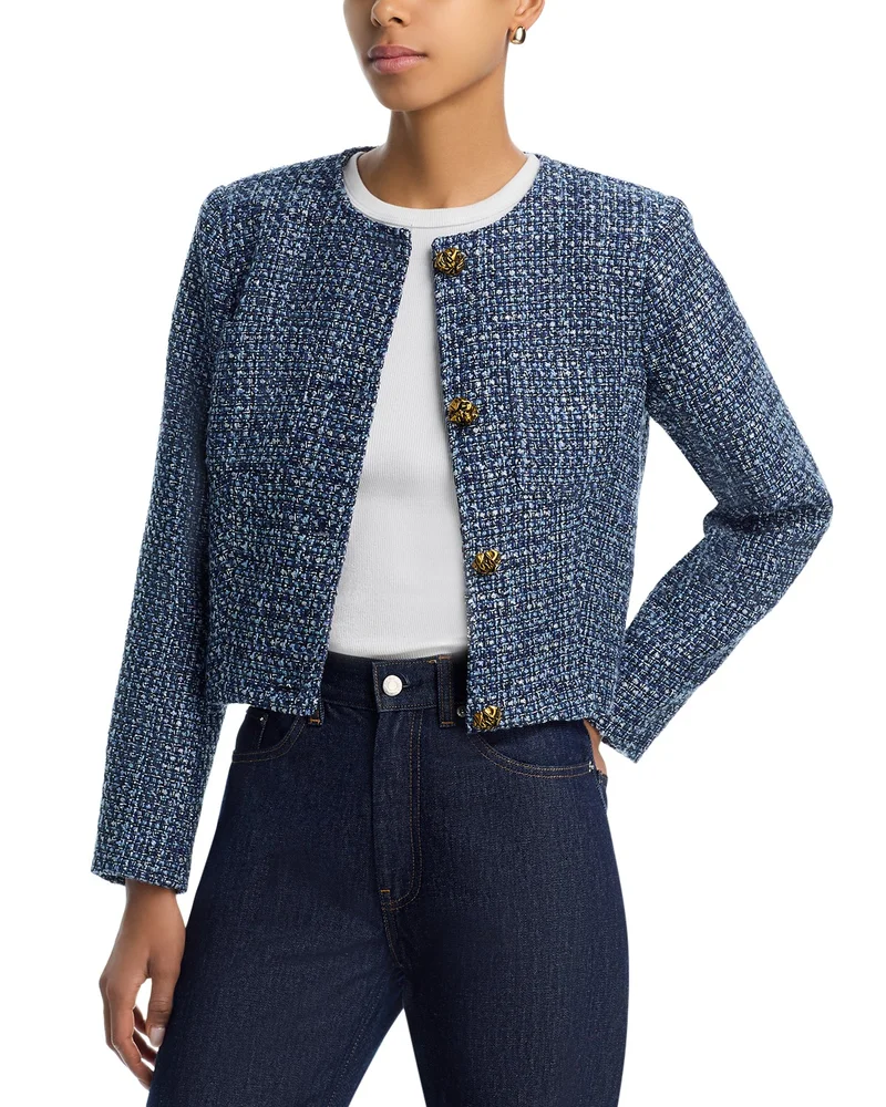 Collarless Tweed Blazer - Exclusive