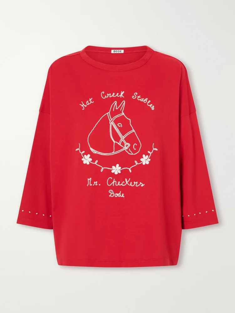 Stables embroidered cotton-jersey T-shirt