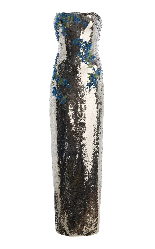 Strapless Sequined Gown