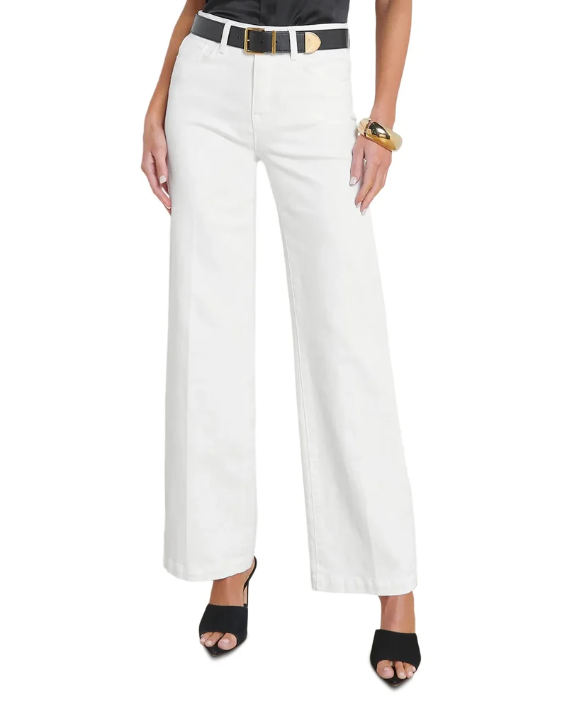 Scottie High Rise Wide Leg Jeans in Blanc