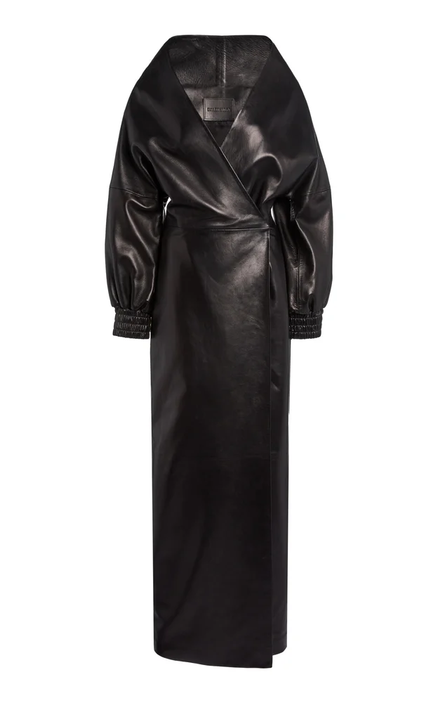 Leather Wrap Dress