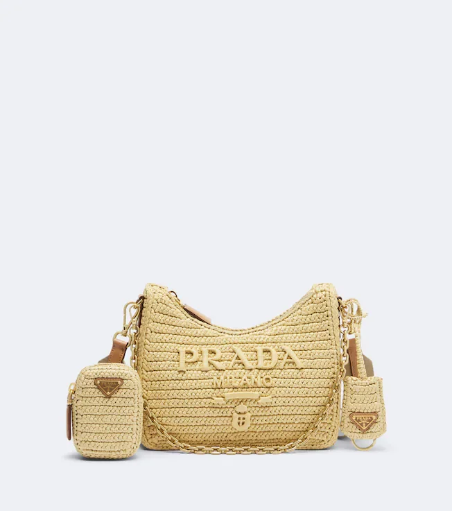 Re-Edition 2005 Mini raffia-effect shoulder bag