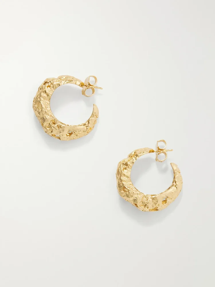 Galia 18-karat gold-plated pewter earrings