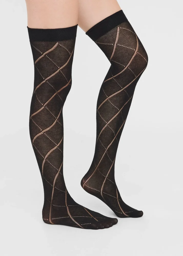 Openwork Over-the-Knee Socks