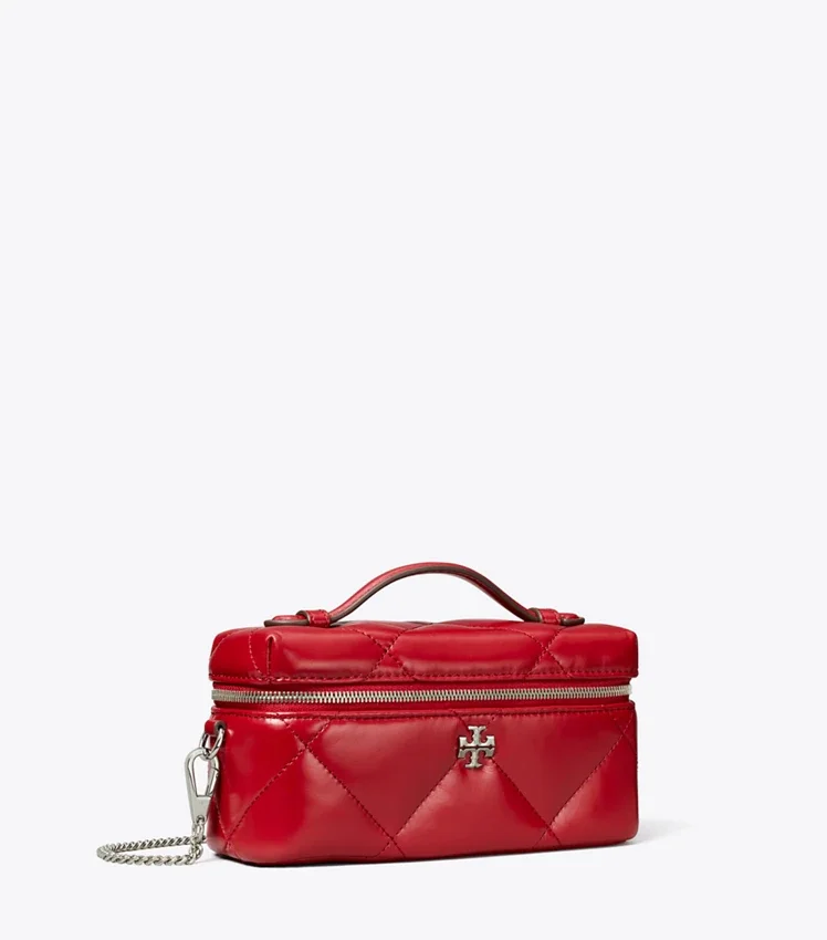 Kira Diamond Quilt East-West Vanity Case (Red)