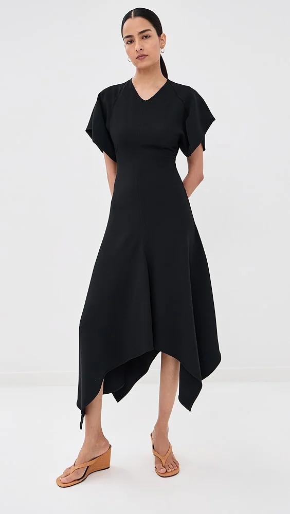 V Neck Draped Dress