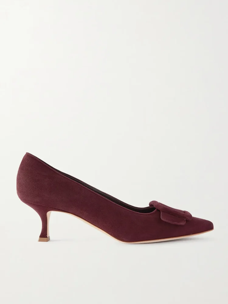 Maysale 50 buckled suede pumps