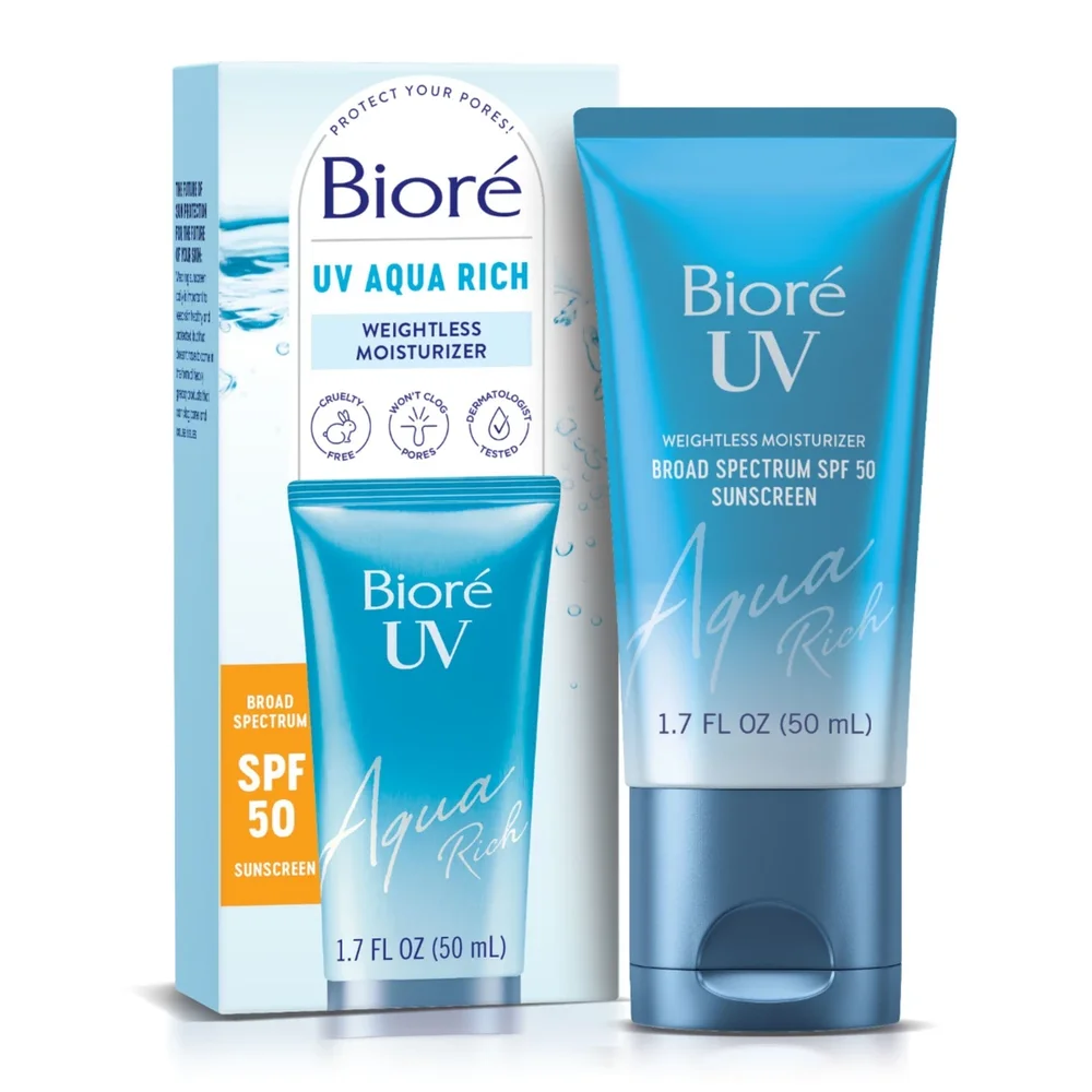 UV Aqua Rich Lightweight Facial Moisturizer Sunscreen with Hyaluronic Acid SPF 50