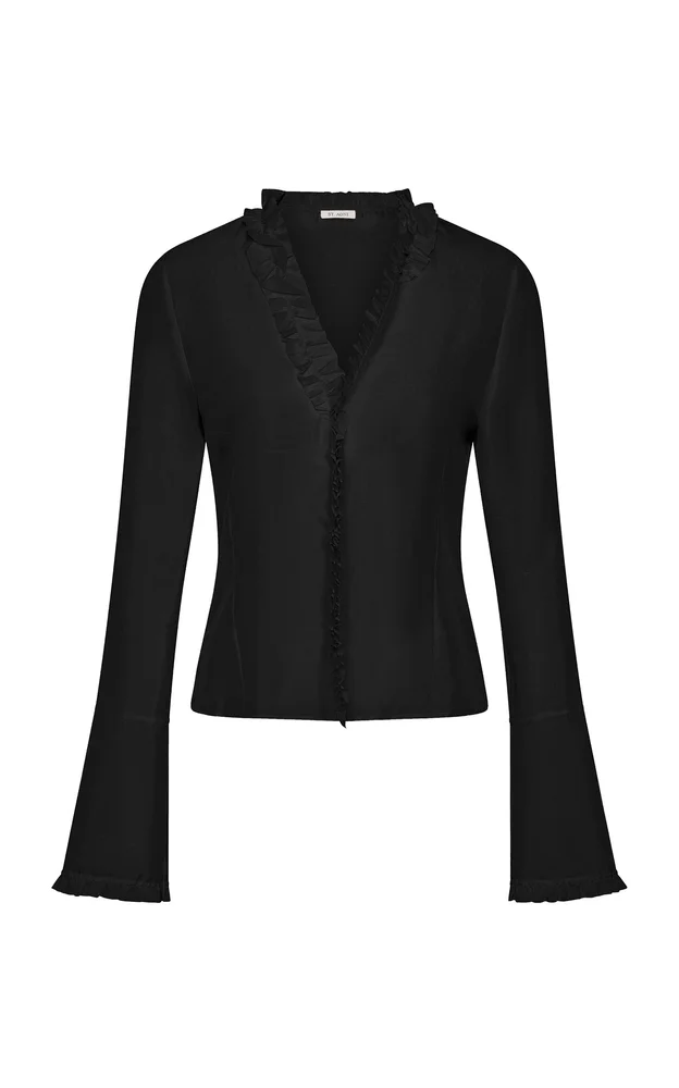 Flounce Silk Shirt