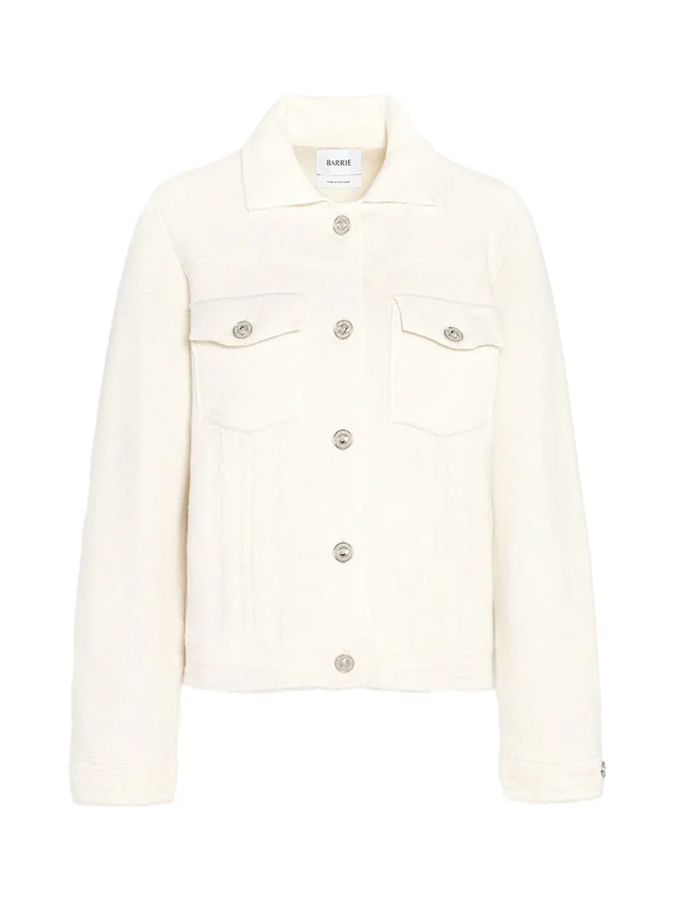 Denim Cashmere Cotton Jacket, Beige