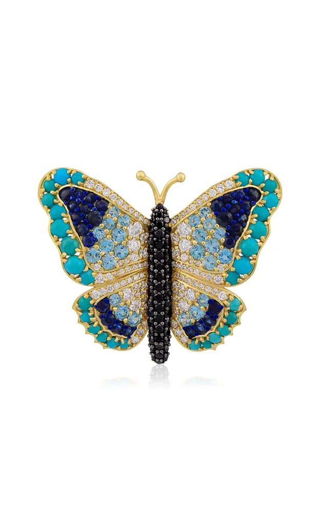 Butterfly 18K Yellow Gold Diamond Bag Charm