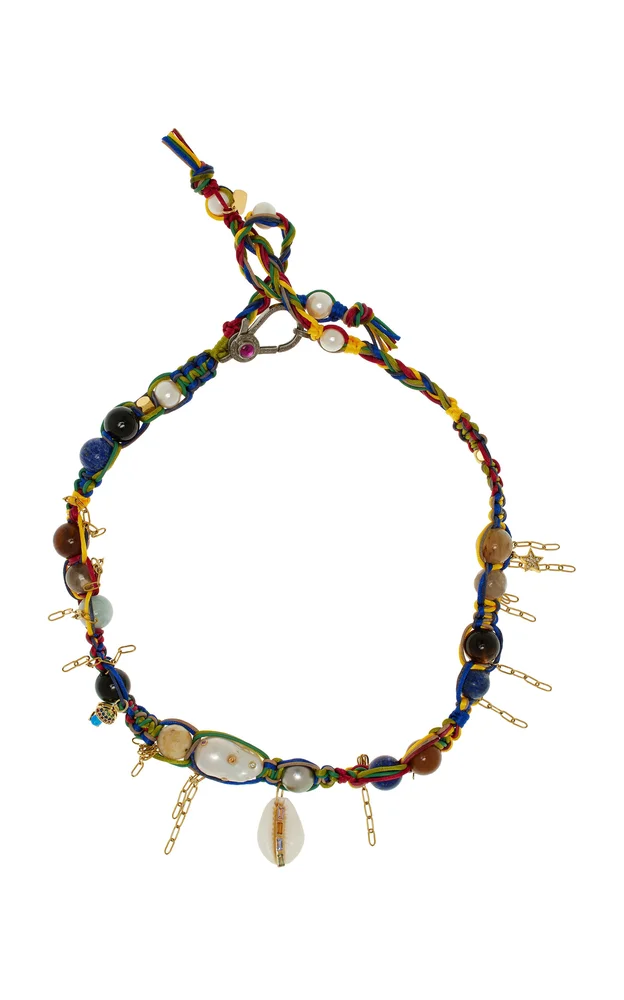 Psychedelic Rocker Diamond, Sapphire, Shell Choker