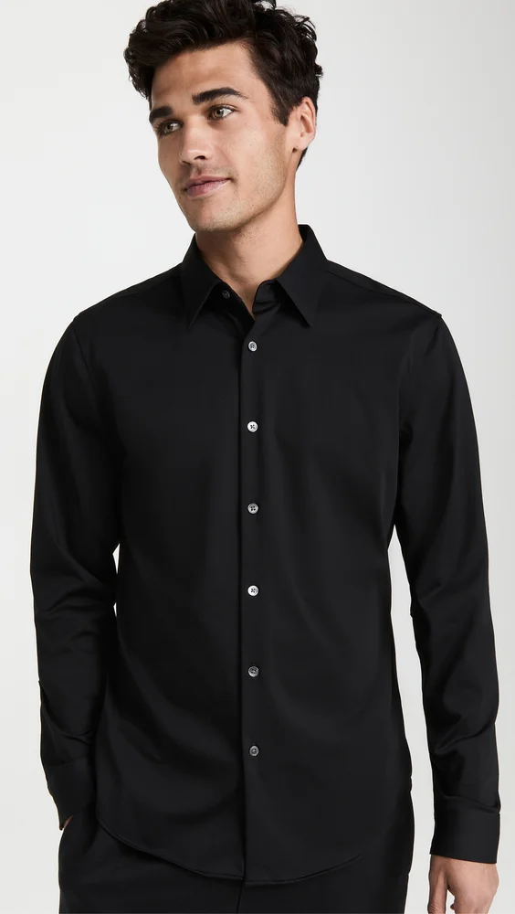 Sylvain Structure Knit Shirt (Black)