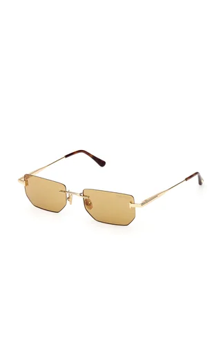 Ethan Rectangle-Frame Metal Sunglasses