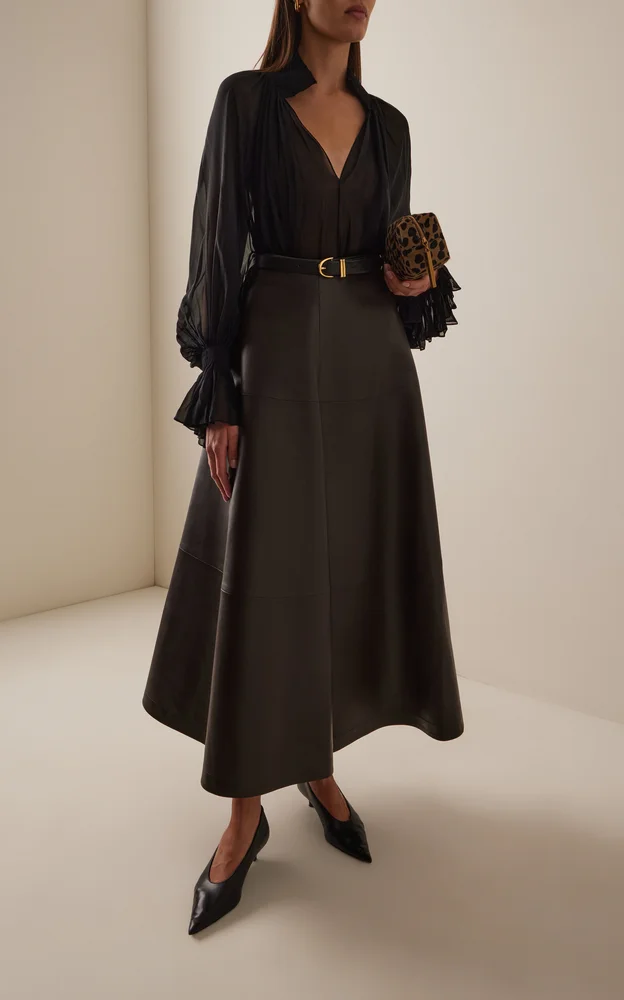 Varda Leather Maxi Skirt