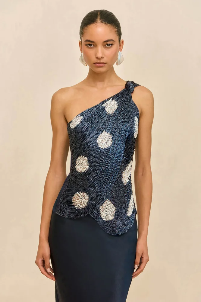 STORMIE TOP - LARGE DOT DEEP LAKE