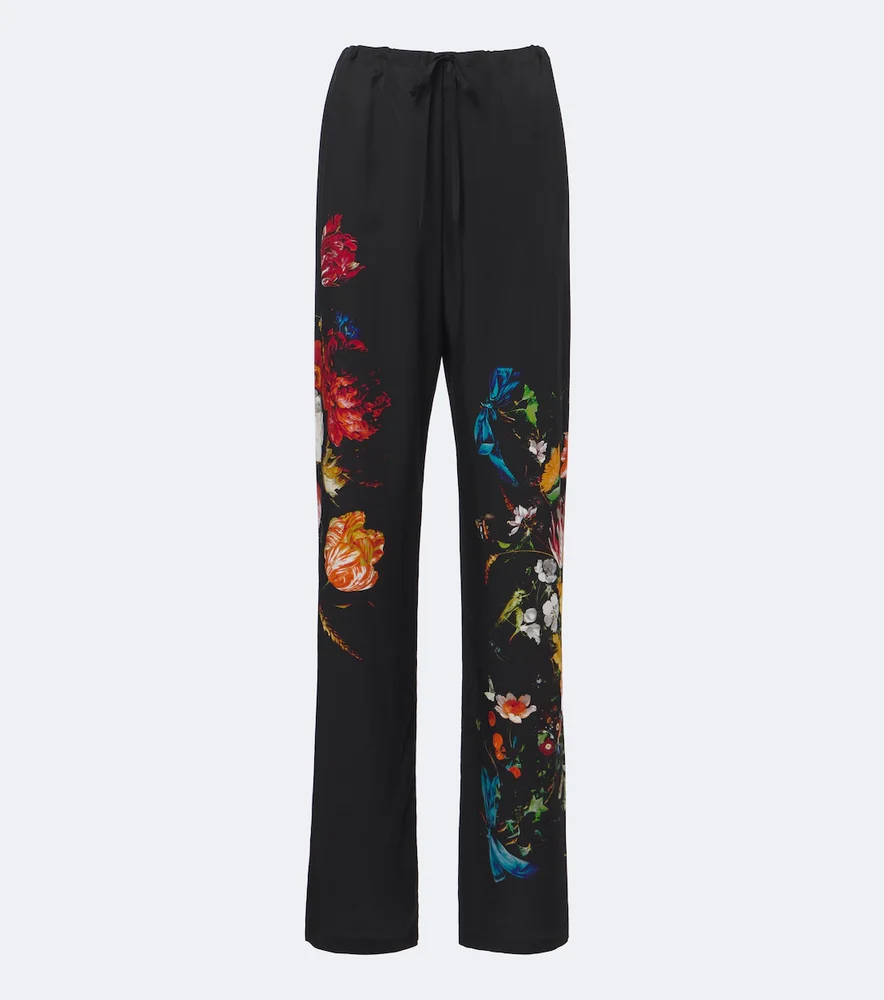 Floral straight pants